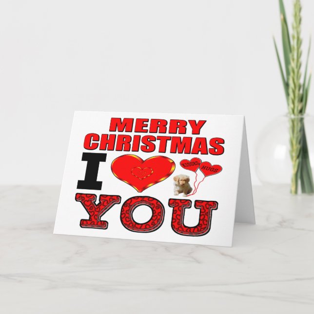 Tarjeta Festiva Merry Christmas I Love You (Anverso)
