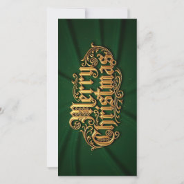 Tarjeta Festiva Merry Christmas in goldener Ornament Schrift