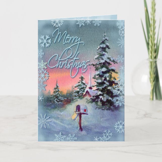 Tarjeta Festiva MERRY CHRISTMAS MAILBOX by SHARON SHARPE (Anverso)