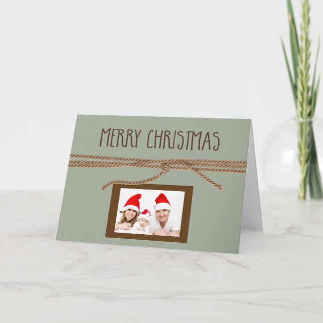 Tarjeta Festiva Merry Christmas Mini Photo (Anverso)