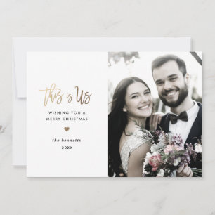 Tarjeta Festiva Merry Christmas Modern Script Photo Card