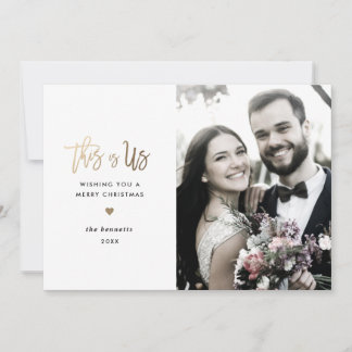 Tarjeta Festiva Merry Christmas Modern Script Photo Card