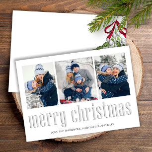 Tarjeta Festiva Merry Christmas Modern Simple Mistletoe 3 Photo