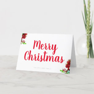 Tarjeta Festiva Merry Christmas Modern Simple Script Typography