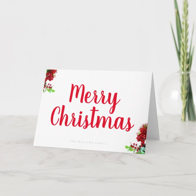 Tarjeta Festiva Merry Christmas Modern Simple Script Typography (Anverso)