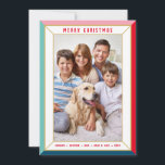 Tarjeta Festiva MERRY CHRISTMAS moderno bloque de color de fotos<br><div class="desc">por kat massard >>> WWW.SIMPLYSWEETPAPERIE.COM <<< Un diseño de tarjeta lindo que parece una joya festiva con una foto familiar de retrato grande,  y color claro en el trasero,  dándole la oportunidad de escribir a mano un mensaje personal.</div>
