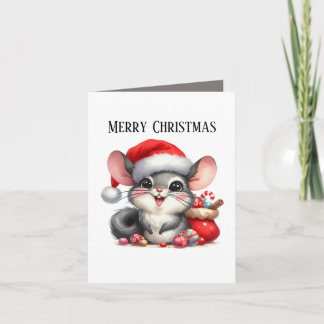 Tarjeta Festiva Merry Christmas mouse add message