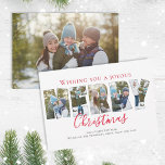 Tarjeta Festiva Merry Christmas Multi Collage de fotos Typography<br><div class="desc">Este diseño presenta alegres fotos de Navidad 6, familia simple moderna, divertida, minimalista tipografía de collage de imágenes, divertida y limpia caligrafía de moda, collage de fotos rojo mínimo, extravagante y caprichoso texto de fotos, alegre saludo de Navidad con fotos, tarjetas de felicitación de fotos de Navidades, tarjetas de felicitación...</div>