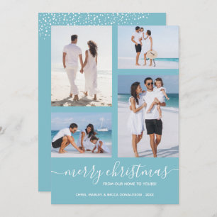 Tarjeta Festiva Merry Christmas Multi Photo