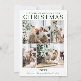 Tarjeta Festiva Merry Christmas Multi Photo Holiday Card