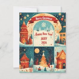 Tarjeta Festiva Merry Christmas New Year 20xx