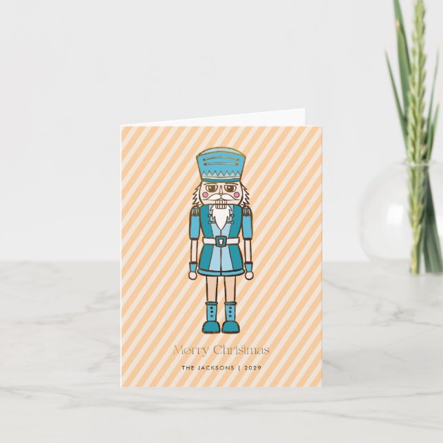 Tarjeta Festiva Merry Christmas Nutcracker (Anverso)