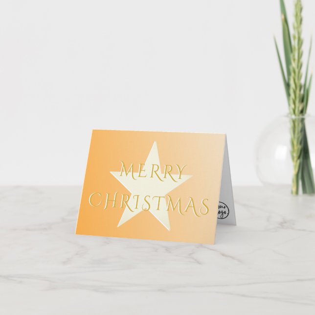 TARJETA FESTIVA MERRY CHRISTMAS ORO CREAM XMAS STAR OWN LOGO (Anverso)