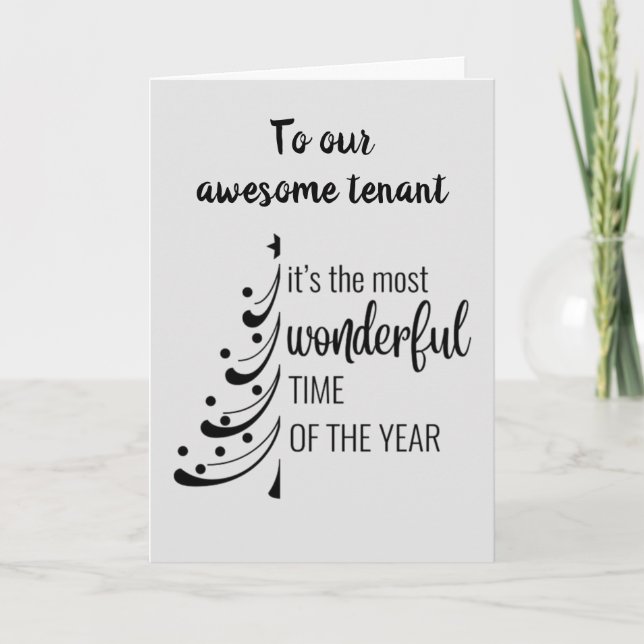 TARJETA FESTIVA MERRY CHRISTMAS **OUR AWESOME TENANT** (Anverso)