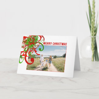 Tarjeta Festiva Merry Christmas Paint Splat Swirlies - Personaliza