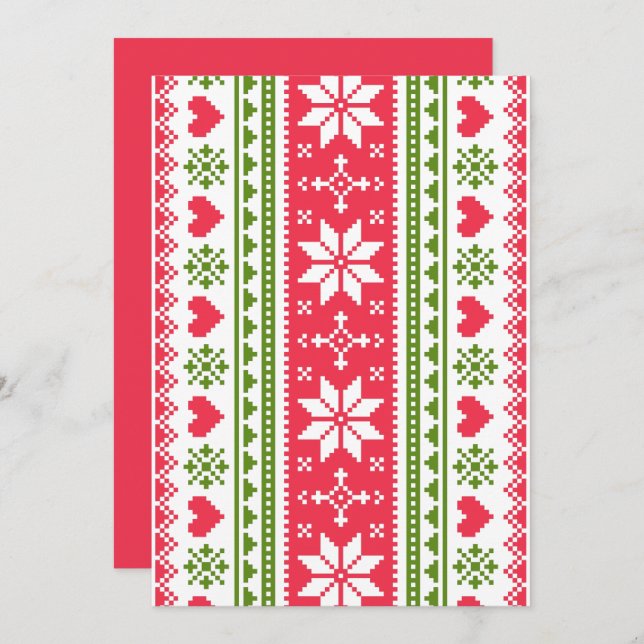 Tarjeta Festiva Merry Christmas pattern 3 (Anverso / Reverso)