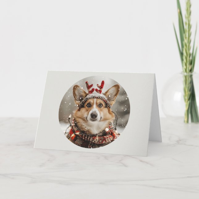 Tarjeta Festiva Merry Christmas Pembroke Welsh Corgi Dog (Anverso)