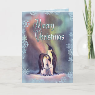 Tarjeta Festiva MERRY CHRISTMAS PENGUINS de SHARON SHARPE