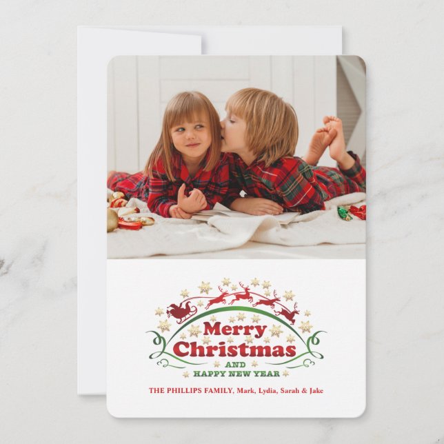 Tarjeta Festiva Merry Christmas Photo Card (Anverso)