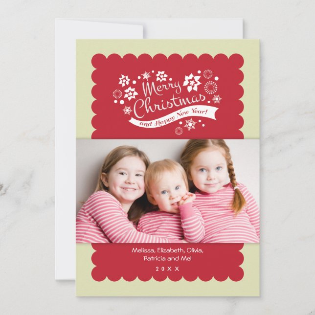 Tarjeta Festiva Merry Christmas Photo Card (Anverso)