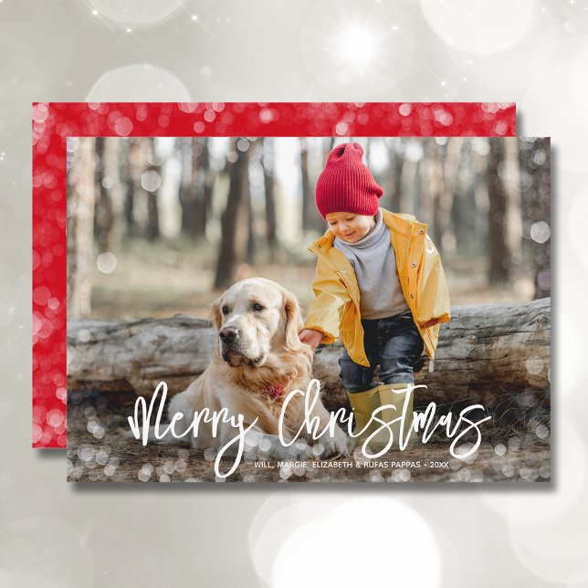 Tarjeta Festiva Merry Christmas Photo Red (Subido por el creador)