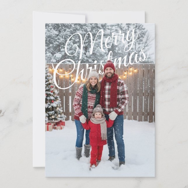 Tarjeta Festiva Merry Christmas PhotoPop Card (Anverso)