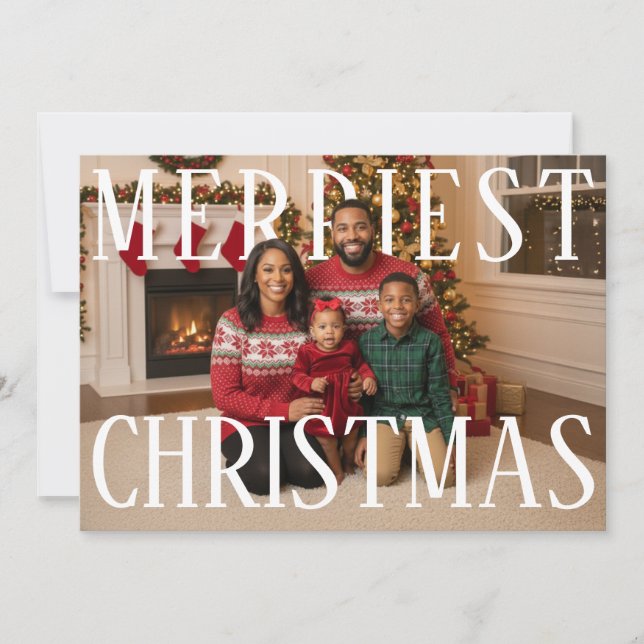 Tarjeta Festiva Merry Christmas PhotoPop Card (Anverso)