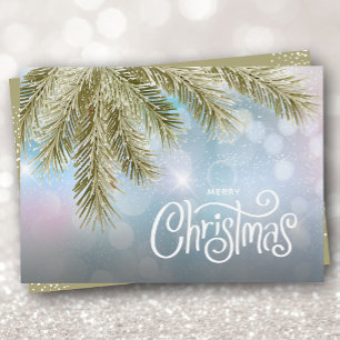 Tarjeta Festiva Merry Christmas Pines Flat