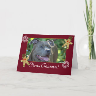 Tarjeta Festiva Merry Christmas Pitbull Dog