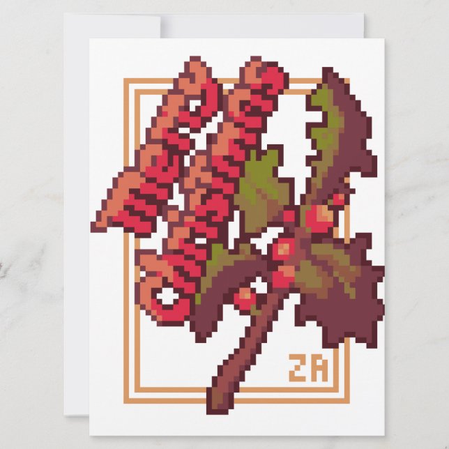 Tarjeta Festiva Merry Christmas pixel art (Anverso)