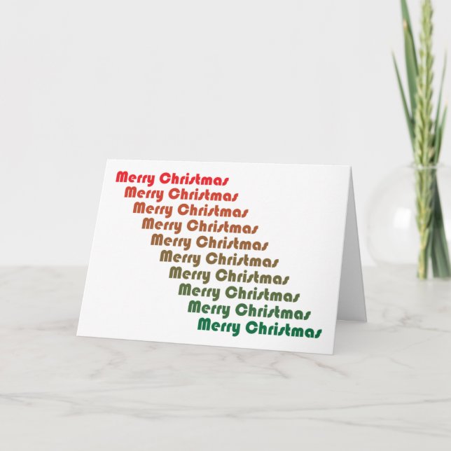 Tarjeta Festiva Merry Christmas Retro Red Green Typography (Anverso)