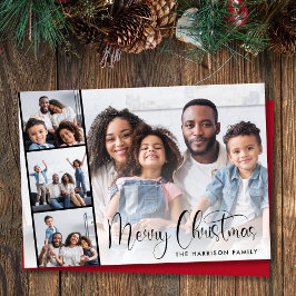 Tarjeta Festiva Merry Christmas Script 4 Photo