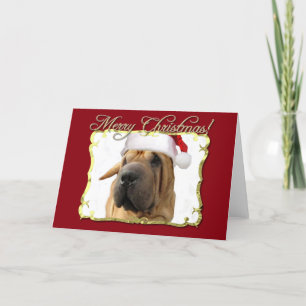 Tarjeta Festiva Merry Christmas Shar Pei dog