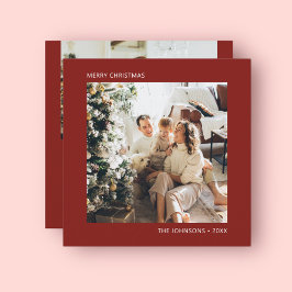 Tarjeta Festiva Merry Christmas Simple Photo Red