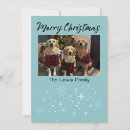 Tarjeta Festiva Merry Christmas Snowflake Photo Card