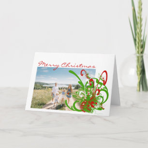 Tarjeta Festiva Merry Christmas Swirly Paint Splat - Personalizado