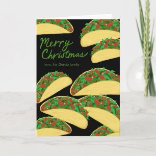Tarjeta Festiva MERRY CHRISTMAS Taco Avalanche Delicious Personali