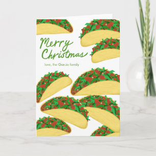 Tarjeta Festiva MERRY CHRISTMAS Taco Avalanche Delicious Personali