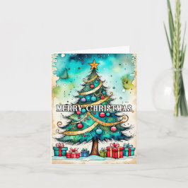 Tarjeta Festiva Merry Christmas Tree | Happy Holidays