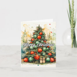 Tarjeta Festiva Merry Christmas Tree | Happy Holidays, Everyone