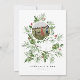 Tarjeta Festiva Merry Christmas Tree Multi Photo