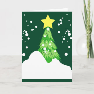 Tarjeta Festiva Merry Christmas Tree with Snow