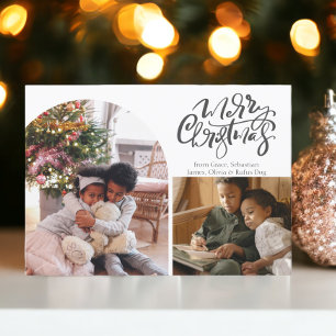 Tarjeta Festiva Merry Christmas Typography 3 Photo