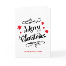 Merry Christmas Typography Red White