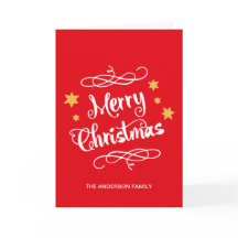 Merry Christmas Typography Red White