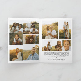 Tarjeta Festiva Merry Christmas Whimsical Script  Family 12 Photos