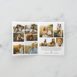 Tarjeta Festiva Merry Christmas Whimsical Script  Family 12 Photos