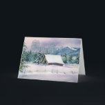 TARJETA FESTIVA MERRY CHRISTMAS WINTER BARN DE SHARON SHARPE<br><div class="desc">MERRY CHRISTMAS WINTER BARN de una acuarela original de SHARON SHARPE</div>