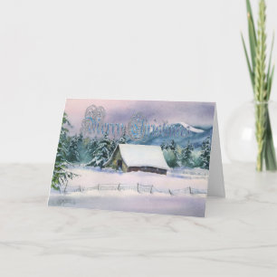 TARJETA FESTIVA MERRY CHRISTMAS WINTER BARN DE SHARON SHARPE