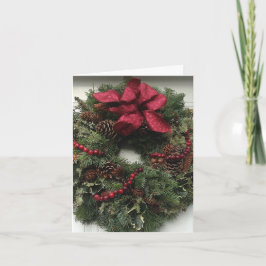 Tarjeta Festiva Merry Christmas Wreath